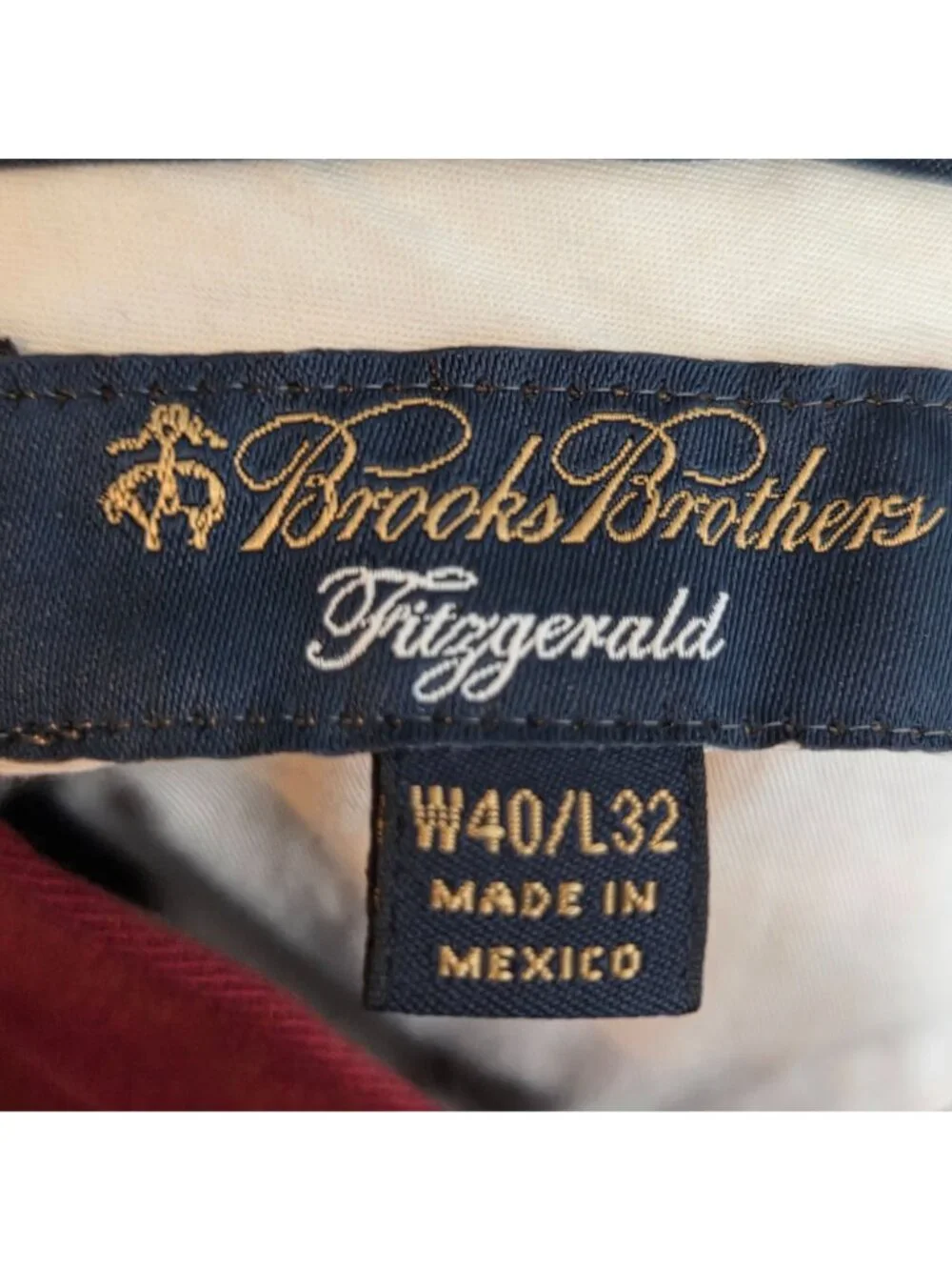 Brooks Brothers Fitzgerald Men’s Straight Leg Pants Maroon Size 40x32 - Picture 10 of 12